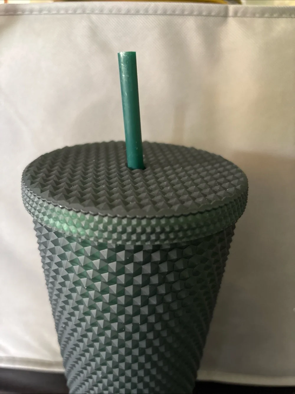 Starbucks Matte Forest Green Studded Cold Cup with Matching Straw